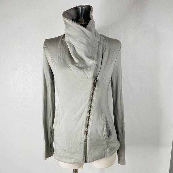 Helmut Lang Sz Small Villous Asymmetric Zip Sweatshirt - Picture 2 of 9